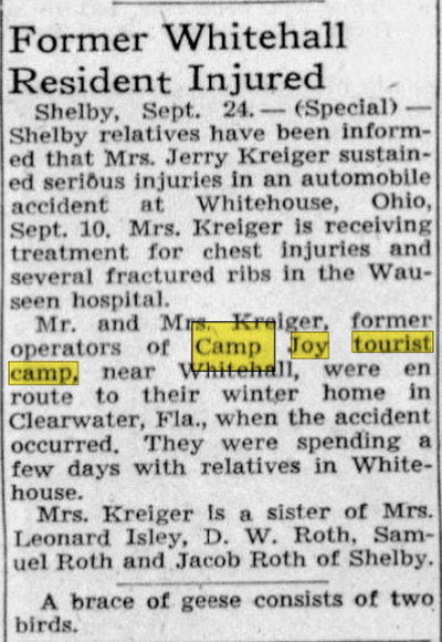 Camp Joy - Sep 24 1946 Article